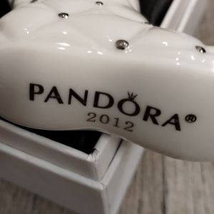 Pandora Christmas Stocking Ornament 2012 White Never used in the Box no flaws